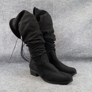 Charles David Shoes Women 7 Boots Fashion Over The Knee Gammon Pull On Tie Black